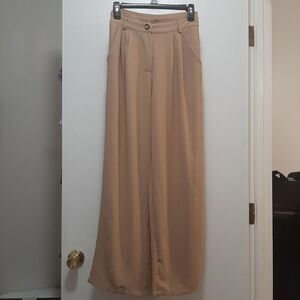 Shein Cream Career Office Wear Wide Wide Trousers Slack Pants Xs
